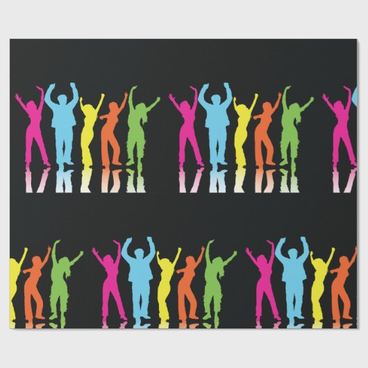 Colorful Dancers dansen rond Cadeaupapier (Vlak)