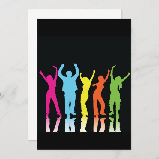 Colorful Dancers dansen rond Kaart (Voorkant / Achterkant)