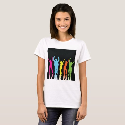 Colorful Dancers dansen rond T-shirt (Voorkant volledig)