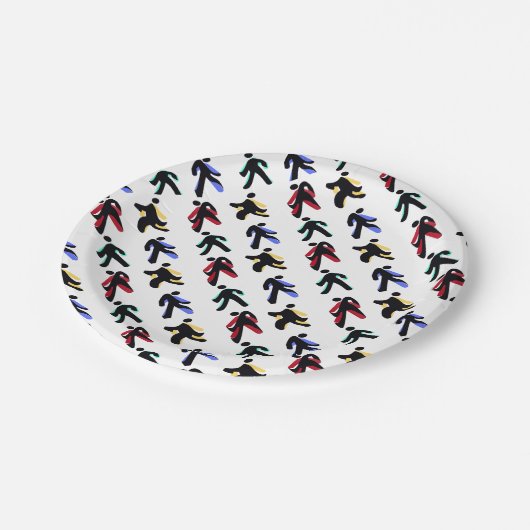 colorful dancers papieren bordje (Gekanteld)