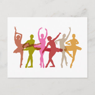 Colorful Dancing Ballerinas Briefkaart