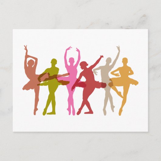 Colorful Dancing Ballerinas Briefkaart (Voorkant)