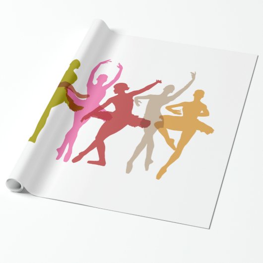 Colorful Dancing Ballerinas Cadeaupapier (Uitgerold)