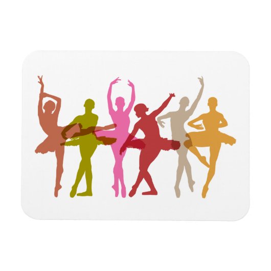 Colorful Dancing Ballerinas Magneet (Horizontaal)