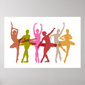Colorful Dancing Ballerinas Poster (Voorkant)