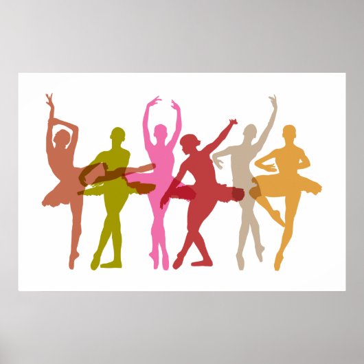 Colorful Dancing Ballerinas Poster (Voorkant)