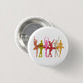 Colorful Dancing Ballerinas Ronde Button 3,2 Cm (Voorkant /achterkant)