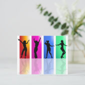 Colorful Dancing Silhouette Briefkaart (Staand voorkant)