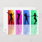 Colorful Dancing Silhouette Briefkaart (Voorkant / Achterkant)
