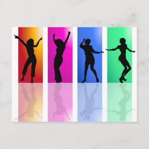 Colorful Dancing Silhouette Briefkaart