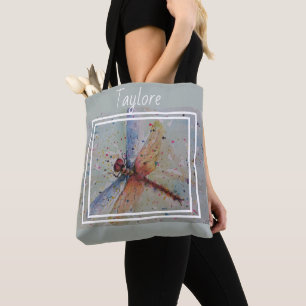 Colorful Daring Dragonfly Tote Bag