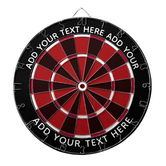 Colorful Dart Board Black and Red / Customizable Dartbord (Voorkant)