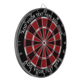 Colorful Dart Board Black and Red / Customizable Dartbord (Voorkant Links)