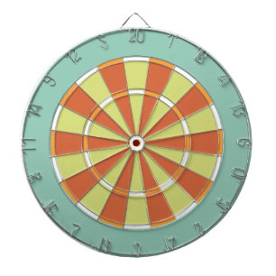 Colorful Dart Board in Aqua en Oranje Dartbord
