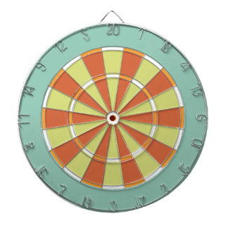 Colorful Dart Board in Aqua en Oranje Dartbord
