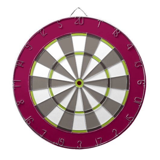 Colorful Dart Board in Maroon Green Grey Dartbord (Voorkant)
