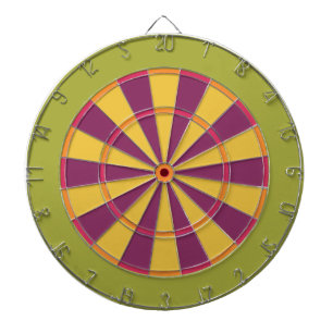 Colorful Dart Board in Paars-Yellow Green Dartbord
