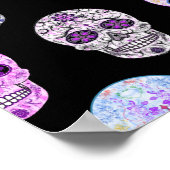 Colorful Day of the Dead Sugar Skull Pattern Poster (Hoek)