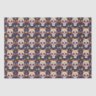 Colorful day of the dead sugar skull seamless patt tissuepapier