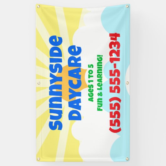 Colorful Daycare Custom Banner (Verticaal)