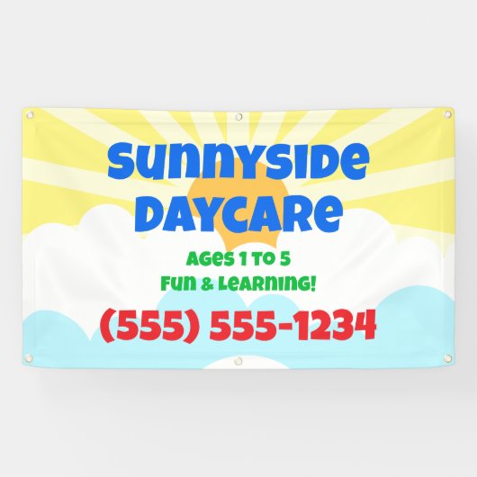 Colorful Daycare Custom Banner (Horizontaal)