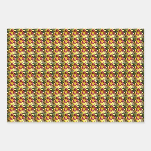 Colorful Daylilies Floral Pattern Inpakpapier Vel (Voorkant 2)
