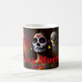 Colorful De Los Muertos Skulls Coffee Mok (Center)