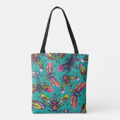 Colorful Death Moth Design Tote Bag (Achterkant)