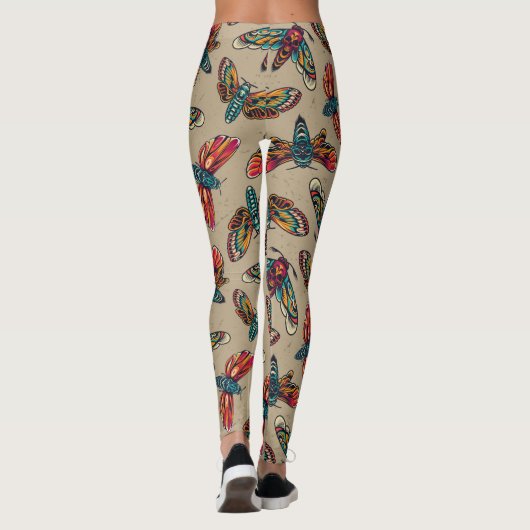 Colorful Death Moths Leggings (Achterkant)