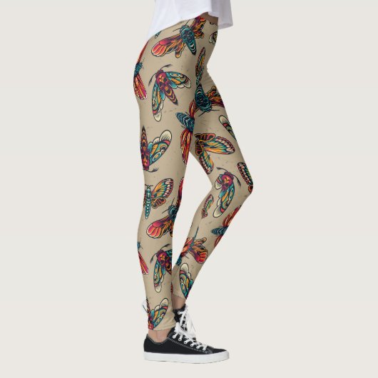 Colorful Death Moths Leggings (Rechts)