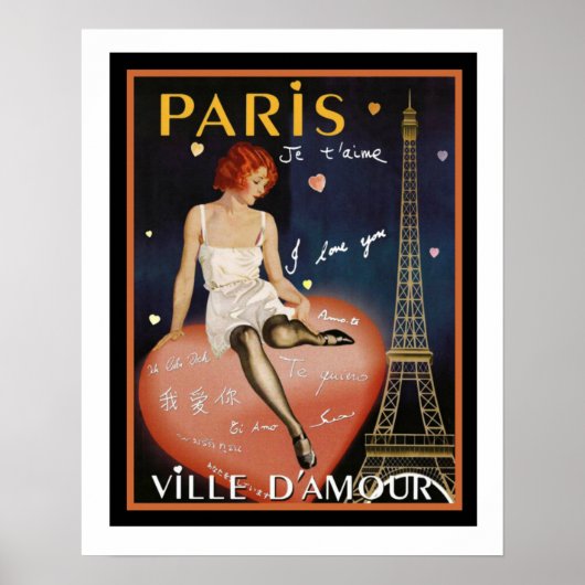 Colorful Deco Paris reisposter 16 x 20 Poster (Voorkant)