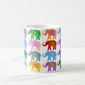Colorful Decorative Elephants Pattern Koffiemok (Center)