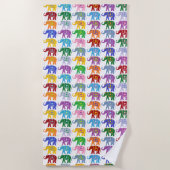 Colorful Decorative Elephants Pattern Strandlaken (Voorkant)