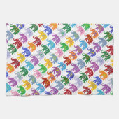Colorful Decorative Elephants Pattern Theedoek (Horizontaal)