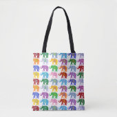Colorful Decorative Elephants Pattern Tote Bag (Voorkant)