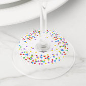 Colorful Decorative Round Confetti Balls Wijnglaslabel (Dichtbij)