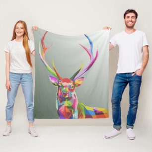 Colorful Deer Fleece Deken