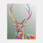 Colorful Deer Fleece Deken (Voorkant)