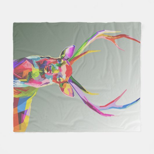 Colorful Deer Fleece Deken (Voorkant (Horizontaal))