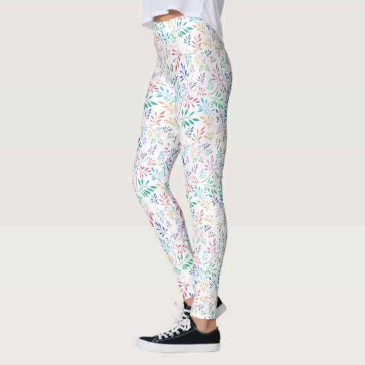 Colorful Delicate Leafs Pattern Leggings (Links)