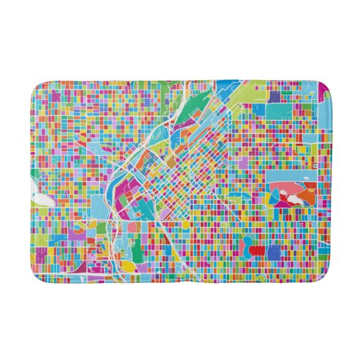 Colorful Denver Map Badmat (Voorkant)