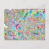 Colorful Denver Map Briefkaart (Voorkant)