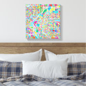 Colorful Denver Map Canvas Afdruk (Insitu (Slaapkamer))