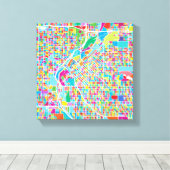 Colorful Denver Map Canvas Afdruk (Insitu (Houten vloer))