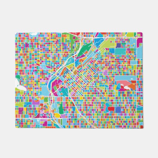 Colorful Denver Map Deurmat (Voorkant)