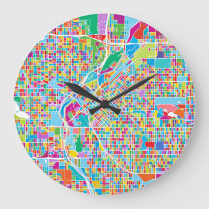 Colorful Denver Map Grote Klok