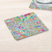 Colorful Denver Map Kartonnen Onderzetters (Schuin)