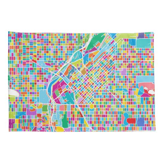 Colorful Denver Map Kussensloop (Achterkant-Rechts)