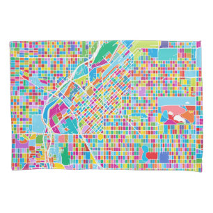 Colorful Denver Map Kussensloop