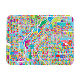 Colorful Denver Map Magneet